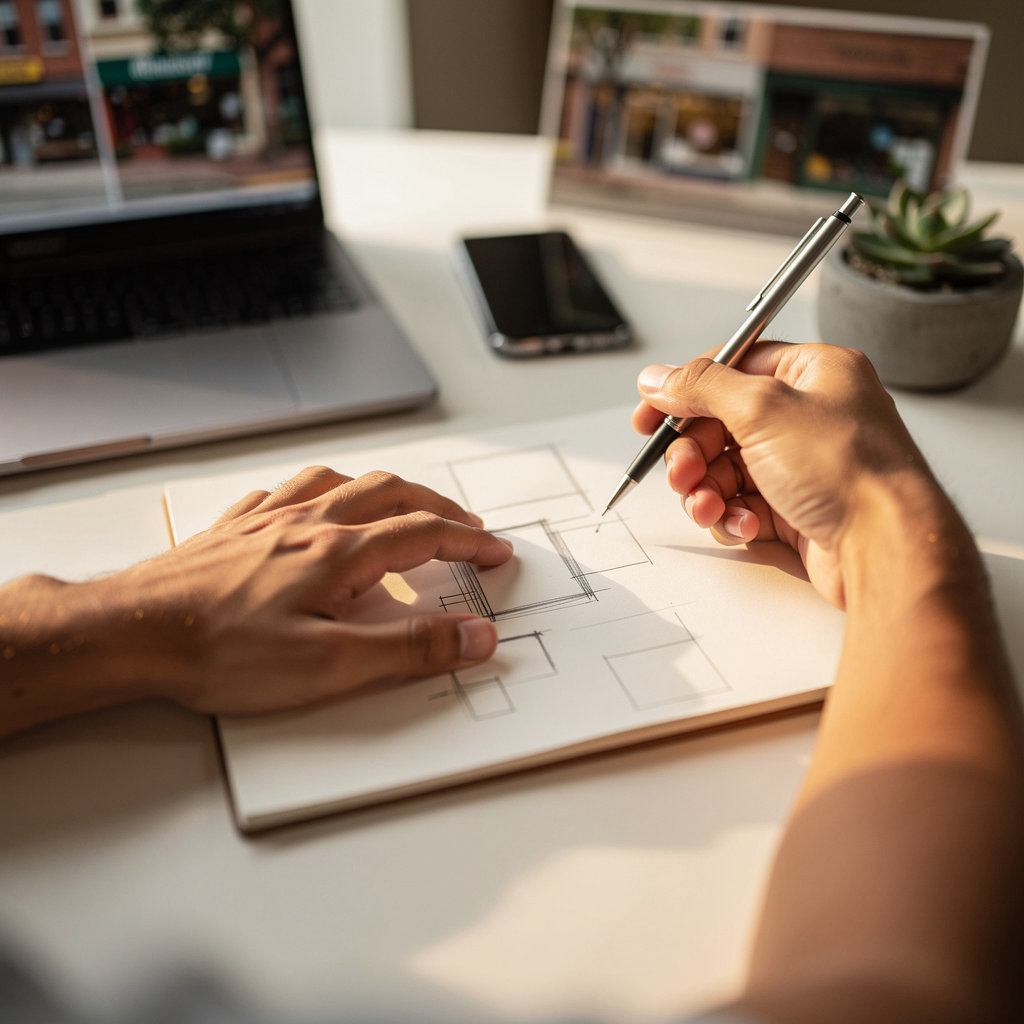 Alejandra Postlethwaite Poway local website designer collaborating with a Poway business owner on a professional website